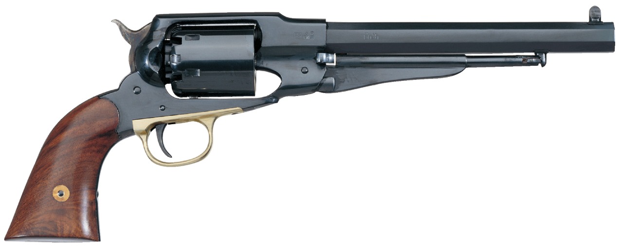 REV UBER 1858 NEW ARMY IMPROVED .44 8" GRAVE-BLUE POUDRE NOIRE Uberti