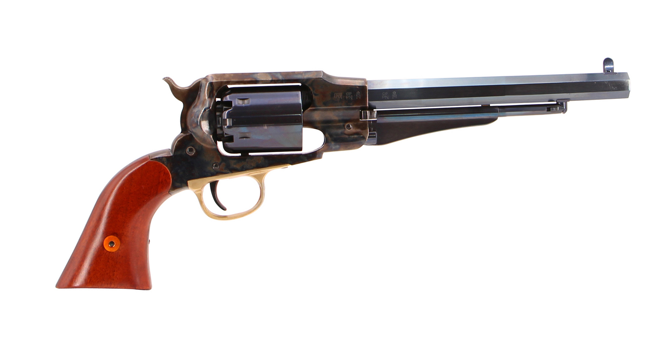 REV UBER 1858 NEW ARMY IMPROVED .44 8" GRAVE-BLUE POUDRE NOIRE Uberti