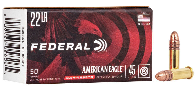 CART FEDE 22LR 45GR COPPER CUIVRE SUBSONIC AMERICAN EAGLE AE22SUP1 Federal